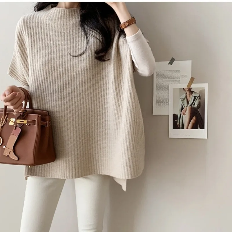 

Winter Korean Classic Cashmere Sweater Lazy Cloak Sweater Bat Sleeve Cloak Coat Loose Thick Large Knitted Women's Hoodie Jumper