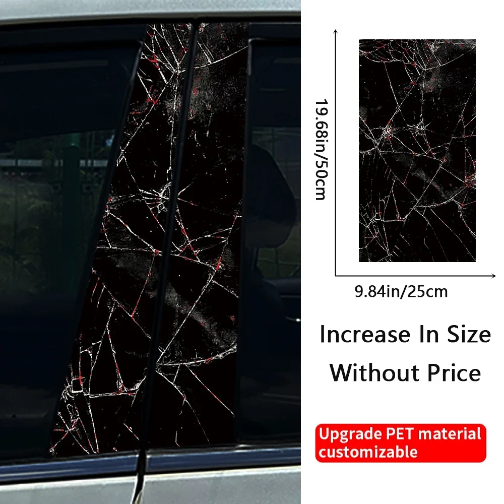 Spider Cobweb Car Stickers DIY Car B-pillar Cover Scratches Waterproof Durable Cartoon Automobile Decoration Auto PET Decals