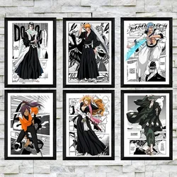 Set of 6 Comic Wall Art Poster Japanese Manga Bleach Canvas Painting Print Ichigo Canvas Picture for Home Wall Decor Cuadros