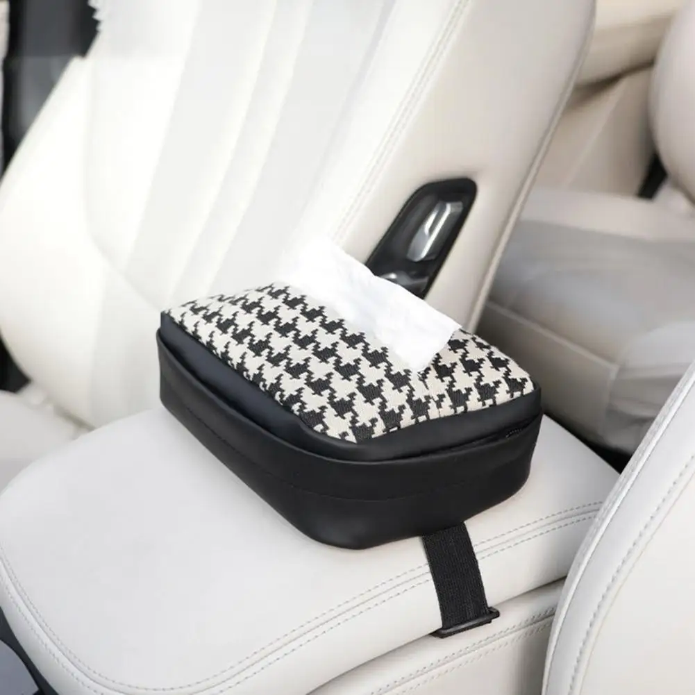 Car Tissue Holder Stain-resistant Elastic Buckle Space-saving Car Sun Visor Seat Back Tissue Case Car Tissue Box Storing