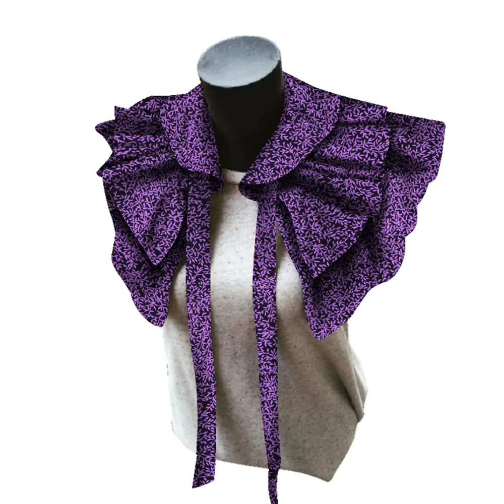 BRW 2024 Fabric African Necklaces For Women Shawl African Chokers Necklaces Print Ankara Tribal Handmade False Collar WYB257