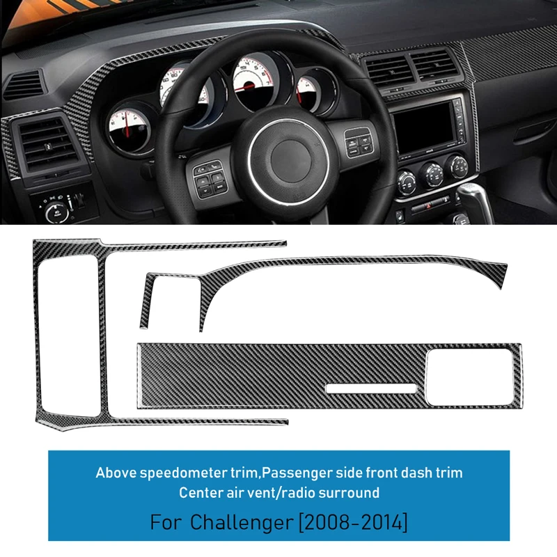 

Real Carbon Fiber for Dodge Challenger 2008 2009 2010 2011 2012 2013 2014 Car Center Control Panel Cover Sticker Accessories