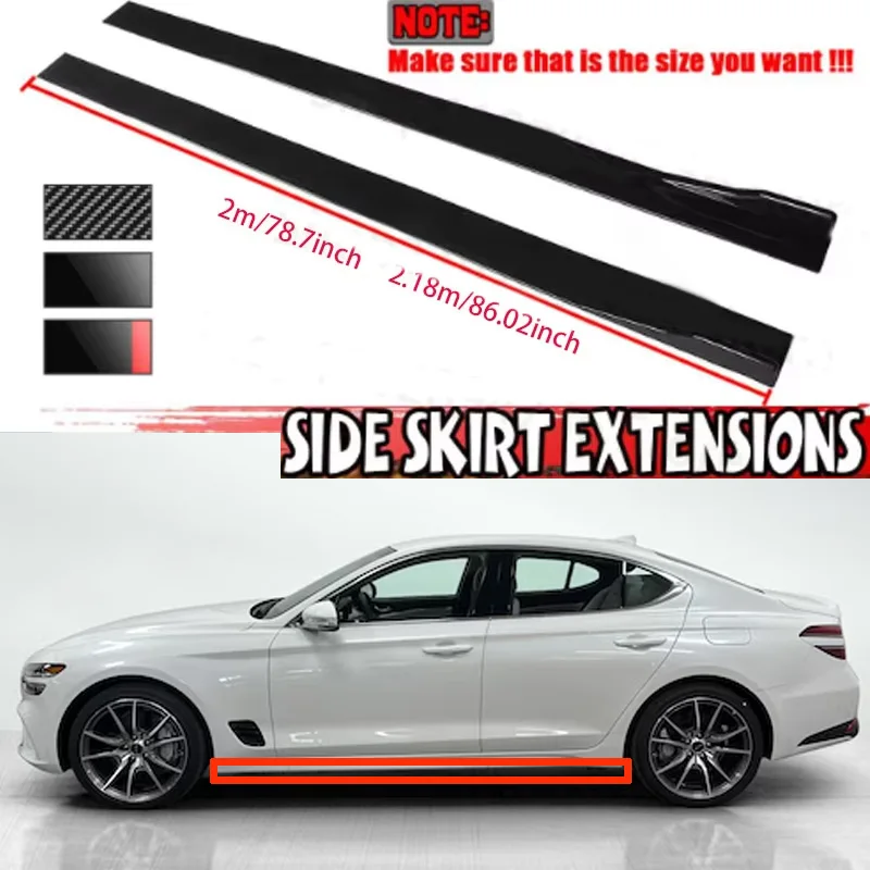 

FOR GENESIS G70 2M Car Side Skirt Extension Plate Lip Separator Bumper 2.18M Racing Side Spoiler