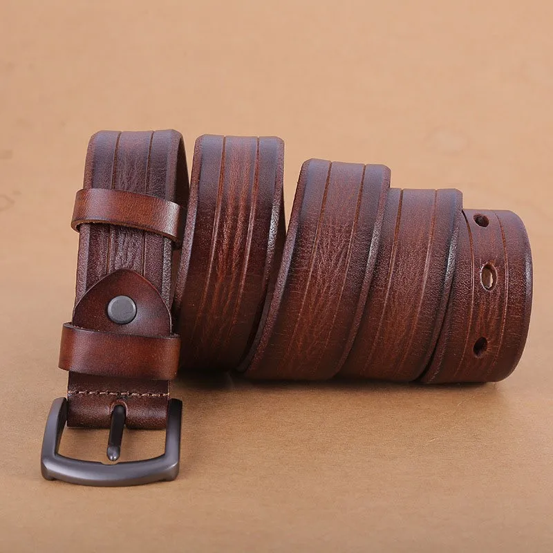 Belt for Men Leather Business Belts Needle Buckle for Men's Single Loop Top Layer Cowhide Pants Luxury Brand luxury designer