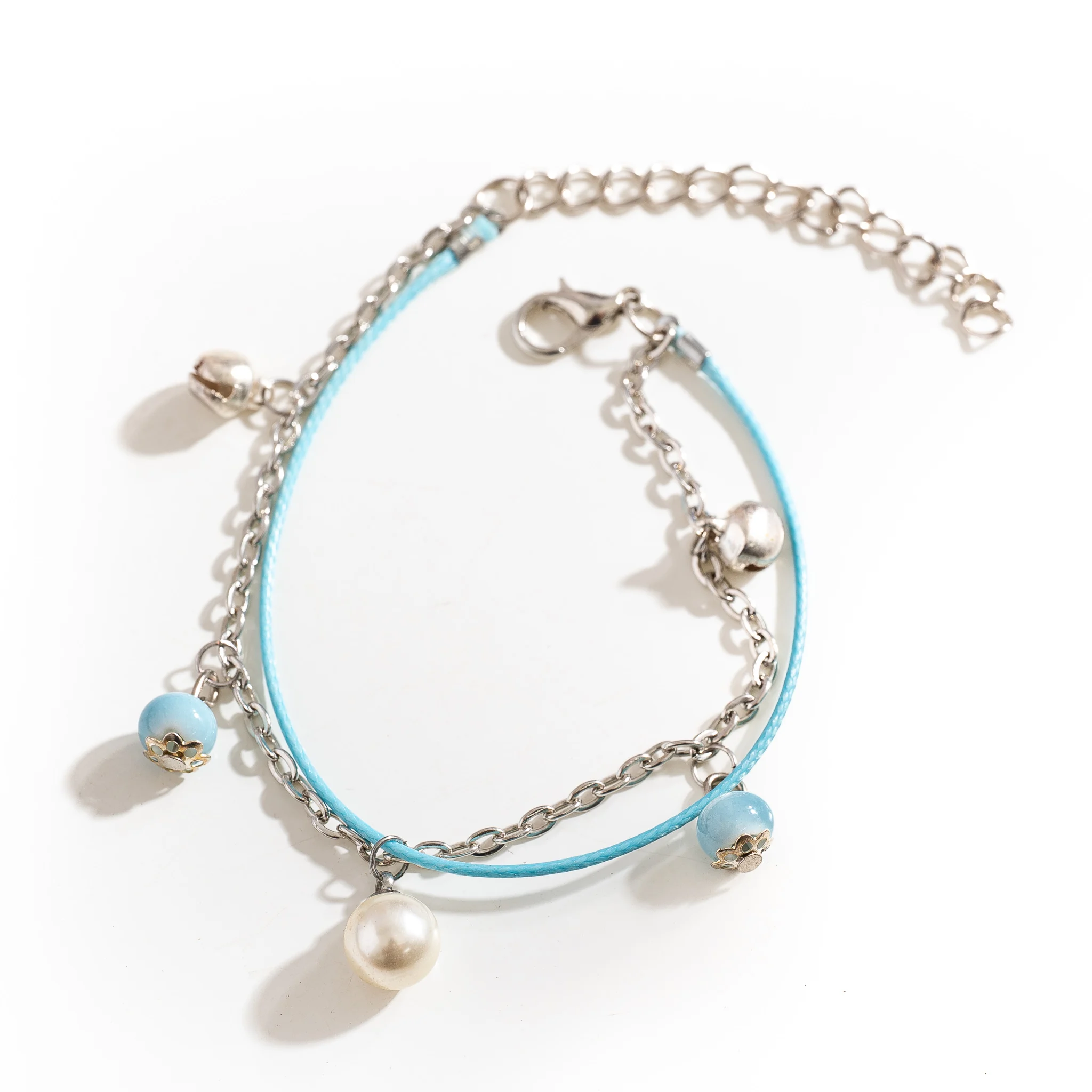 Double Layer Ceramic Alloy Bracelet Handmade Jewelry Adjustable Extension Chain Women Elegant Daily Gift QC-0009