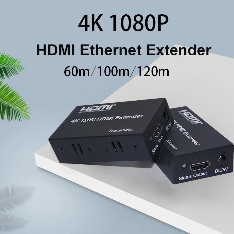 

Удлинитель HDMI 4k 100 м 120 м через Cat5e Cat6 Rj45 Ethernet-кабель Видеоконвертер против 1080p 60 м Ethernet-кабель Передатчик Приемник