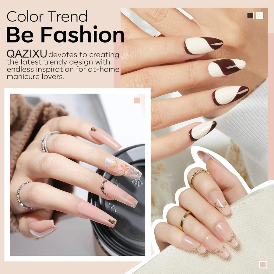 6Pcs Gel Nail Polish Set Milk Tea Popular Color UV LED Nail Gel for Nail Art Easy Apply & Soak Off DIY Home Manicure Salon Use image 6