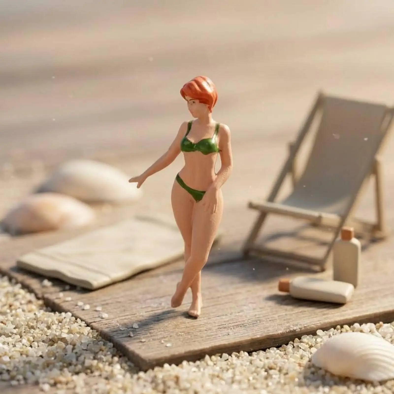 Beach Scene Figure Resin Miniatures Personas Bikini Woman Model for Miniature Fairy Garden Display