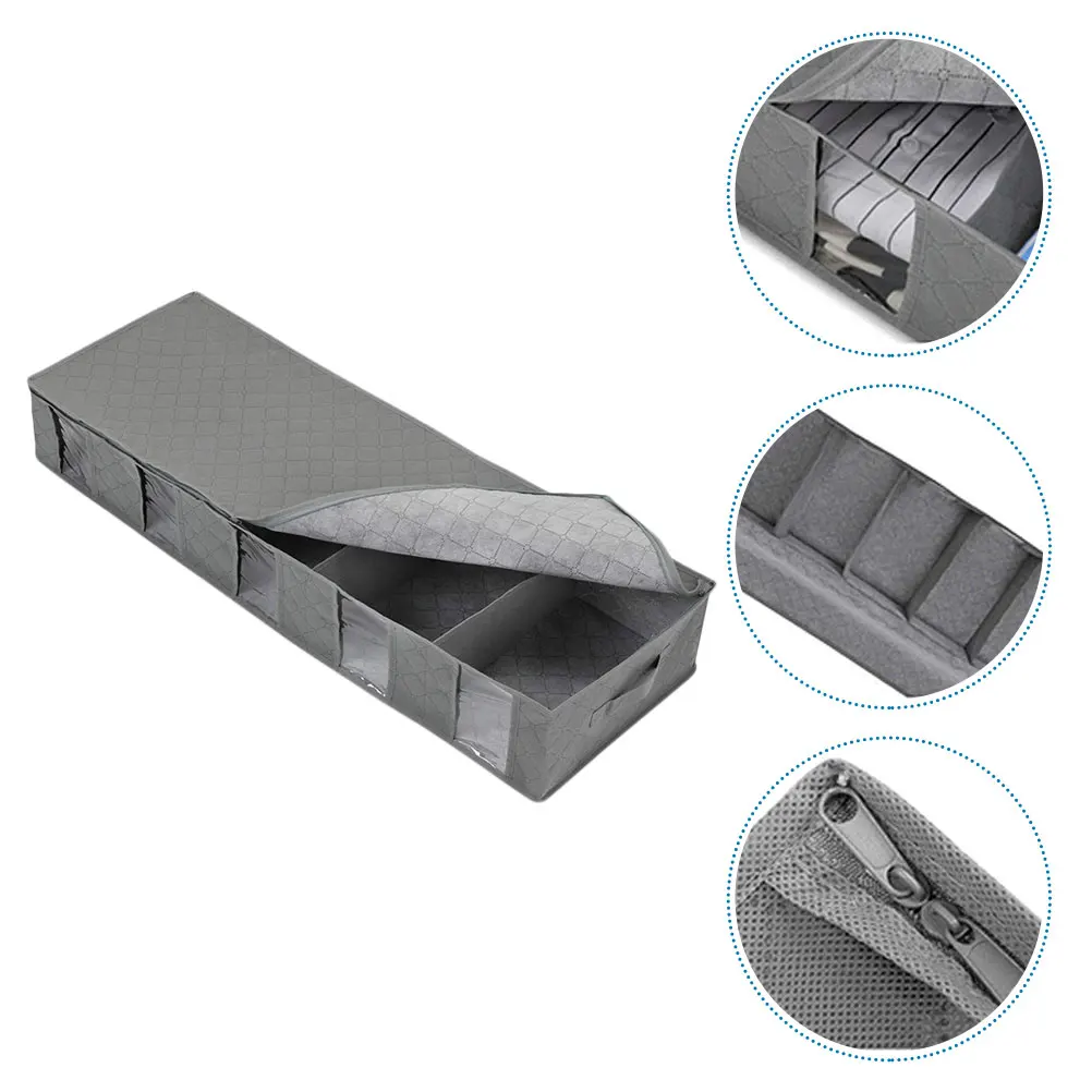 

1pc Collapsible Storage Boxes High Capacity Non-woven Fabric Bins under Bed Clothes Quilt Bag Sundries Cloth Storage Container