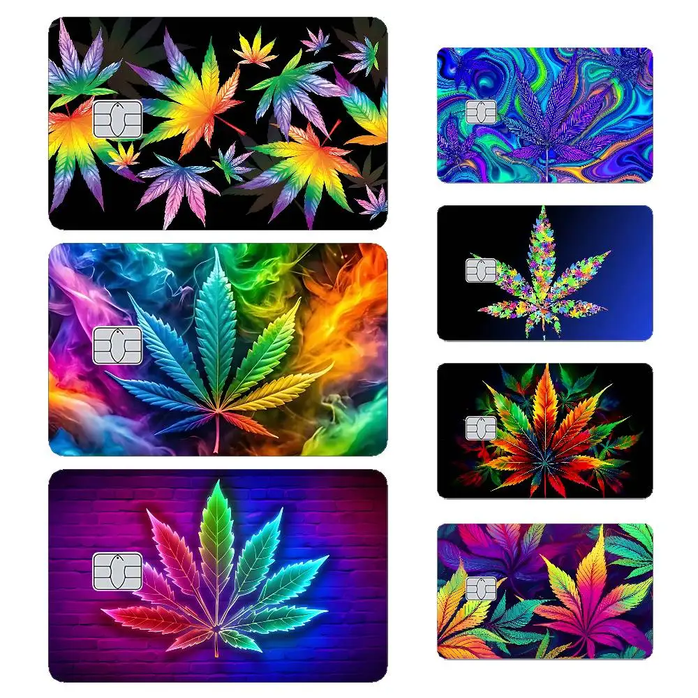 Glowing Maple Leaf Card Skin Stickers Matte Suitable For VISA Card Bus And Subway Contactless IC Cards