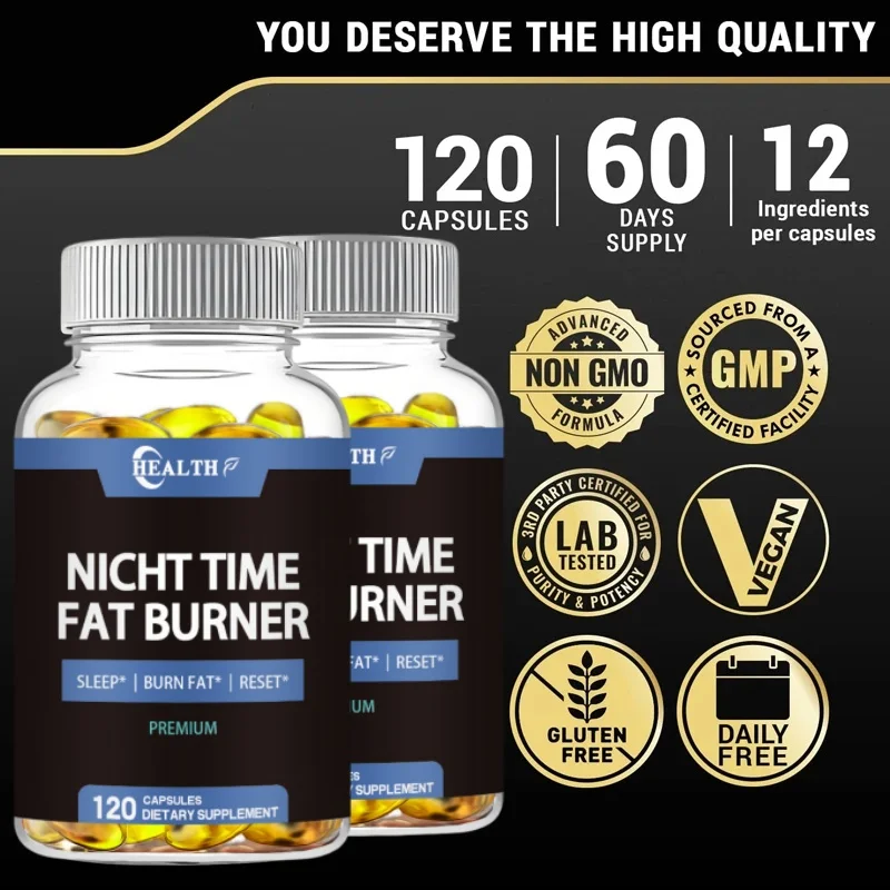 HEALTH Nighttime Fat Burning Honeycomb Capsules - Contains Vitamin D3 Green Tea for Detoxification and Intestinal Peristalsis