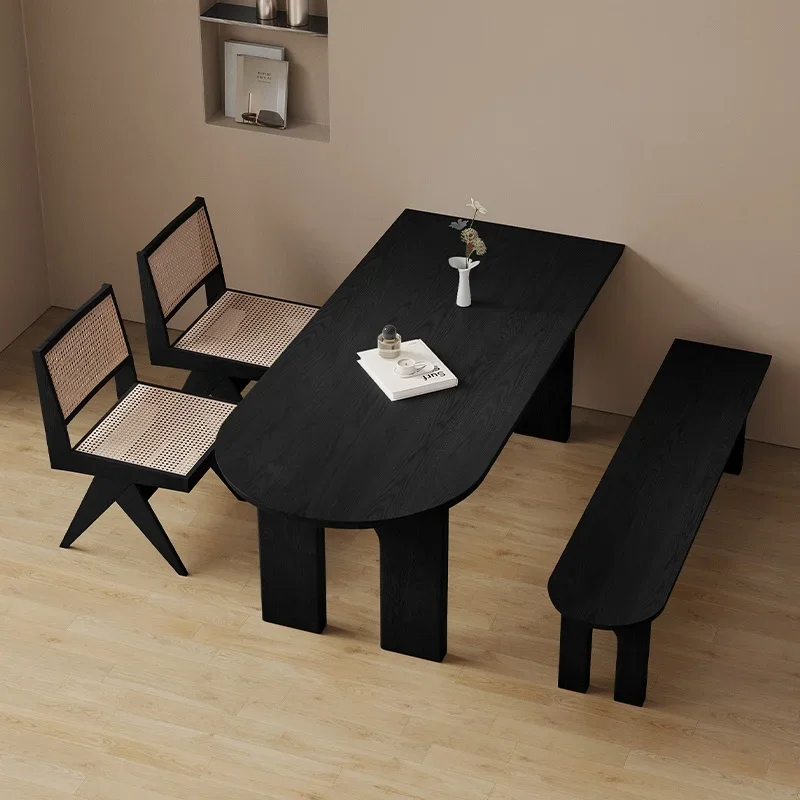 Nordic solid wood home dining table creative light luxury table and chair set designer creative office desk restaurant furniture