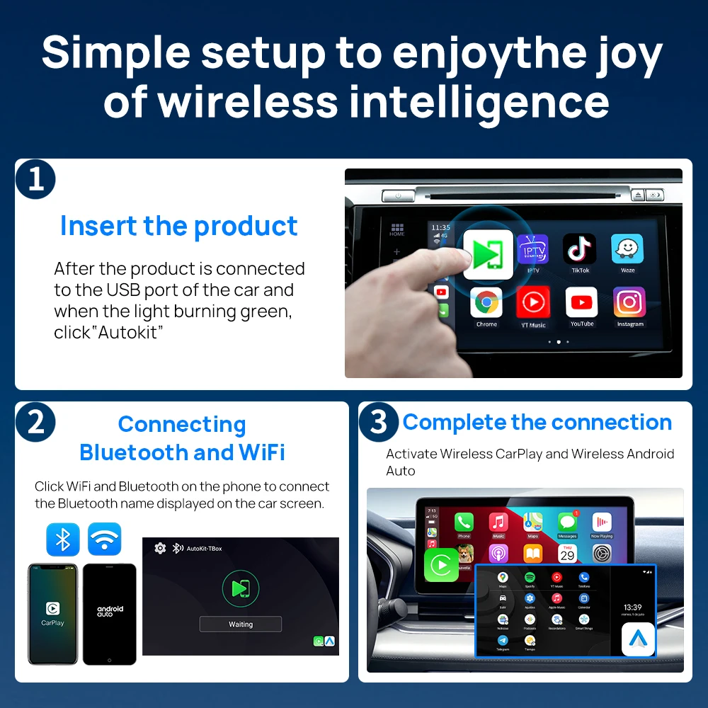 Ibox Pro CarlinKit Portable CarPlay AI Box Qualcomm 8-cores Wireless Android Auto CarPlay For Netflix YouTube Smart Video TV Box