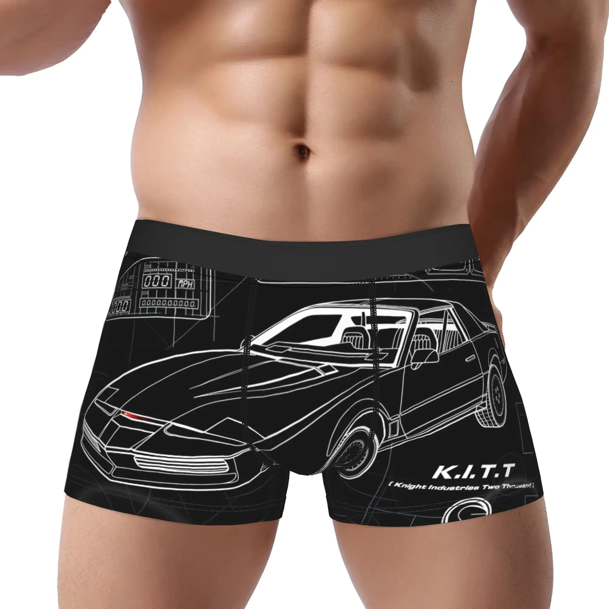 1 Stück Knight 80s TV Fan AI Talking Car Unterhose Atmungsaktive Unterhose Herrenunterwäsche Bequeme Shorts