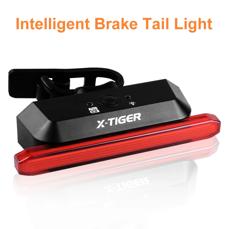 X-TIGER fanale posteriore per bici luce di rilevamento del freno intelligente fanale posteriore per bicicletta fanale posteriore di ricarica a LED accessori per ciclismo