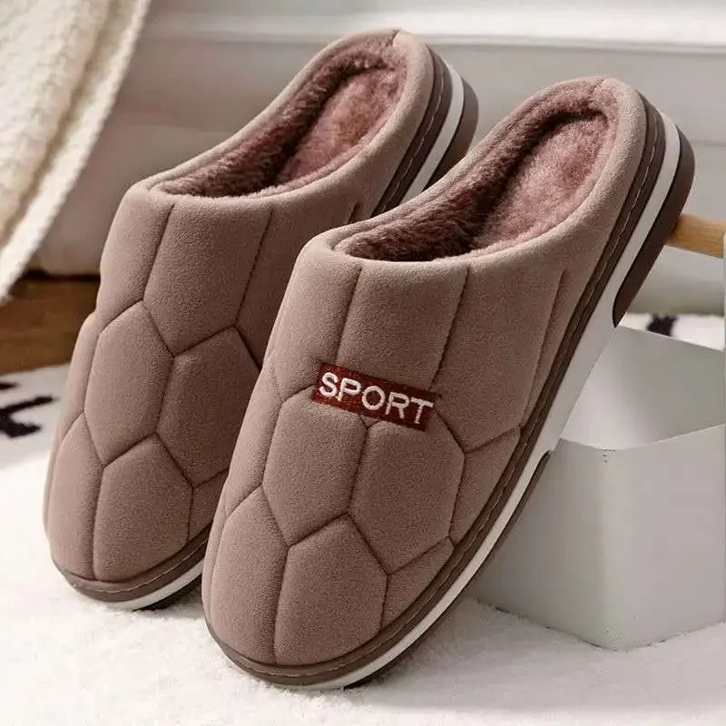 2026 New Cotton Slippers Men Women Winter Thick Sole Non Slip Indoor Warm Home Couple House Slippers