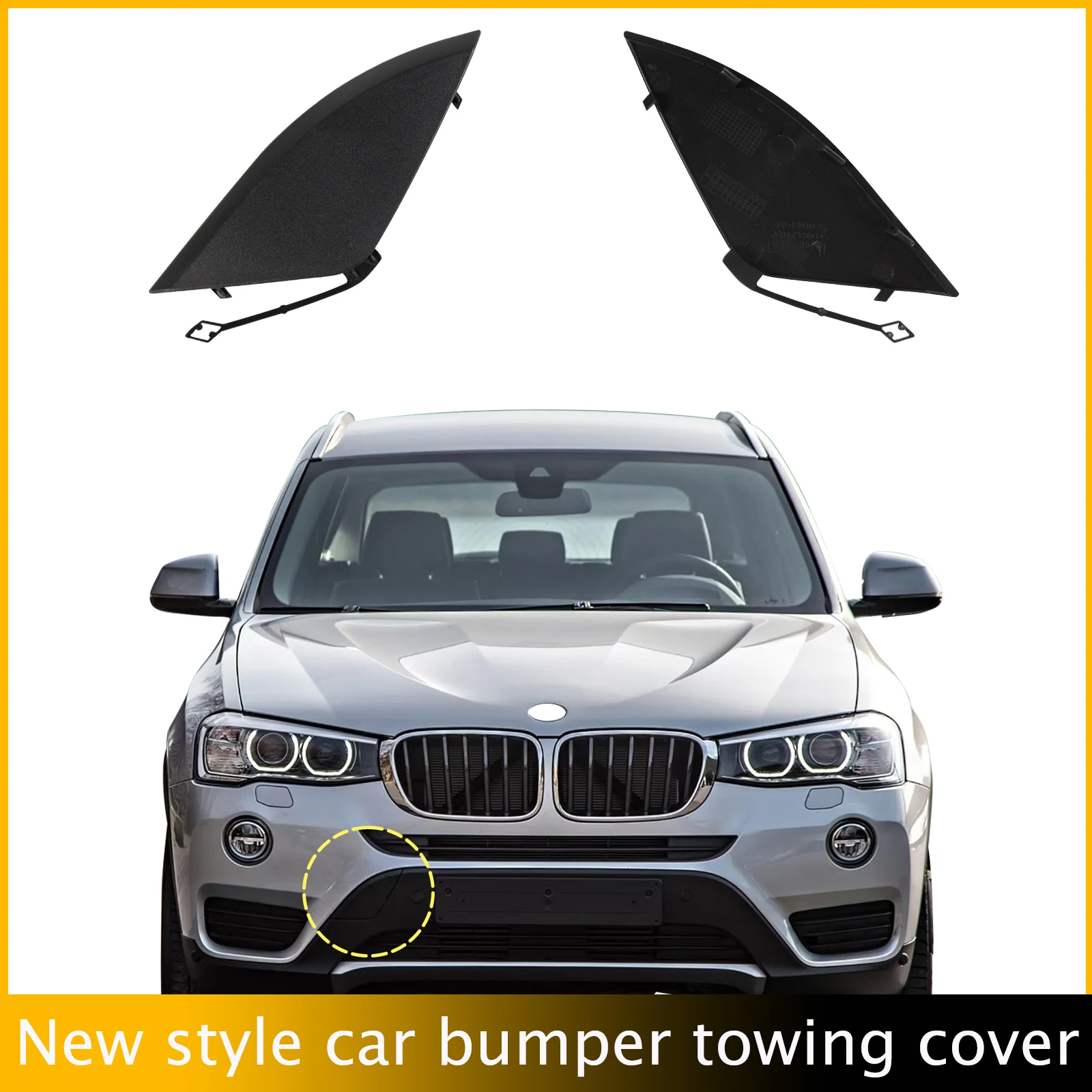 

Front Bumper Tow Hook Cap Towing Eye Cover For BMW X3 F25 LCI Fit 18d 20i 30d xDrive2015 2016 2017 51117338474 Trailer Cover Cap