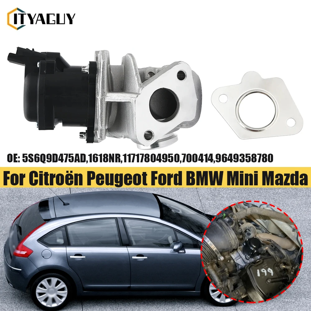 

Клапан рециркуляции отработавших газов с прокладкой для Citroen Berlingo Peugeot 206 207 Ford Focus Fiat Scudo Mini 555187 88086 555006 9660276280 5S6Q9D475AD