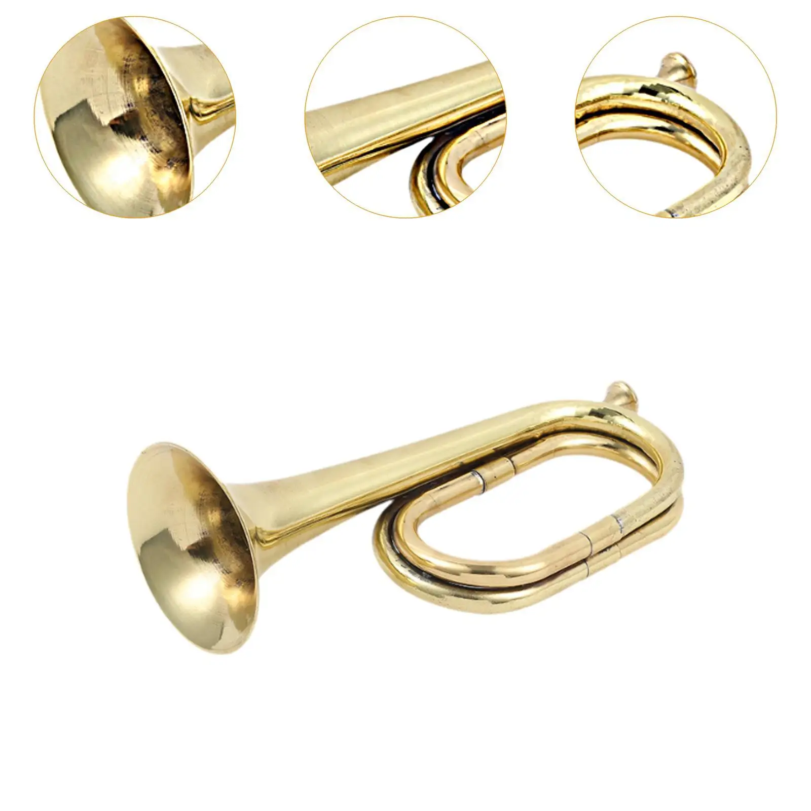 Trumpet Small Brass Bugle Musical Instrument with Mouthpiece Scouting Trumpet Musical Brass Instruments Trumpet Accessories