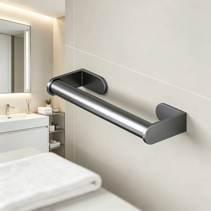 Tool-free Toilet Safety Rail with Handle, Heavy Duty Bathroom Grab Bar Support Frame for Elderly, Non-slip Anti-fall Stand.