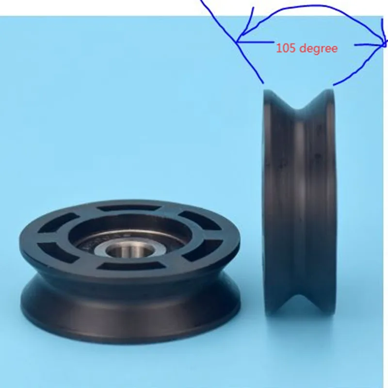 10*50*16mm V groove type nylon bearing, pulley package, plastic wear-resistant suspension wheel, POM POM rolling wheel