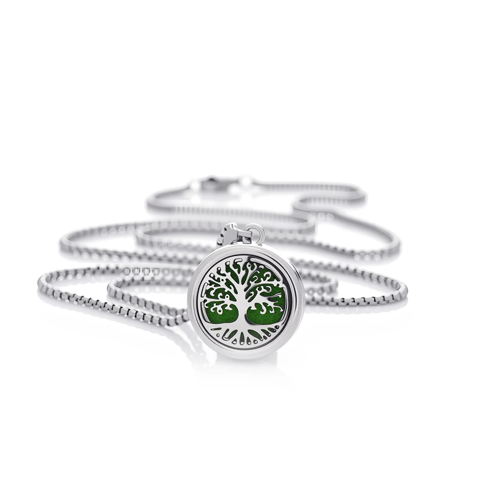 2025 New Tree of Life Aromatherapy Necklace Diffuser Necklace  Vintage Open Locket Pendant Essential Oil Perfume Aroma Diffuser