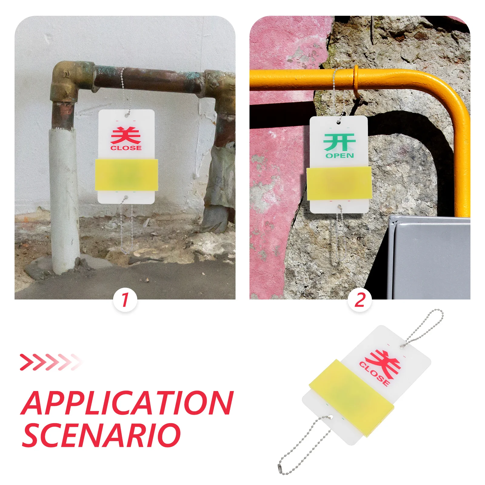 2 قطعة علامة حالة الصمامات الاكريليك مؤشر تحذير للمعدات فتح حالة إغلاق معلقة تشغيل آلة المجلس #6