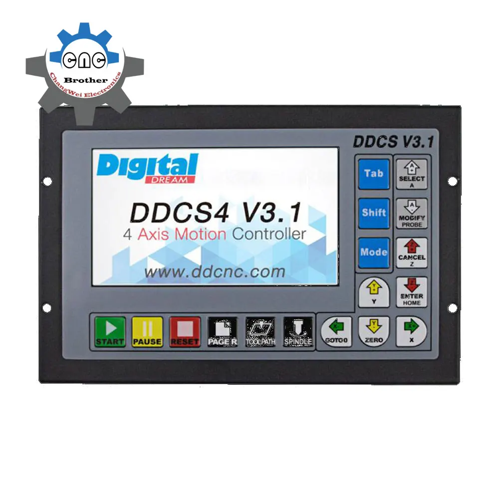 DDCSV3.1 3/4 Axis G Code CNC Offline Stand Alone Controller For Engraving Milling Machine DDCS V3.1+ 4-axis E-Stop MPG Handwheel