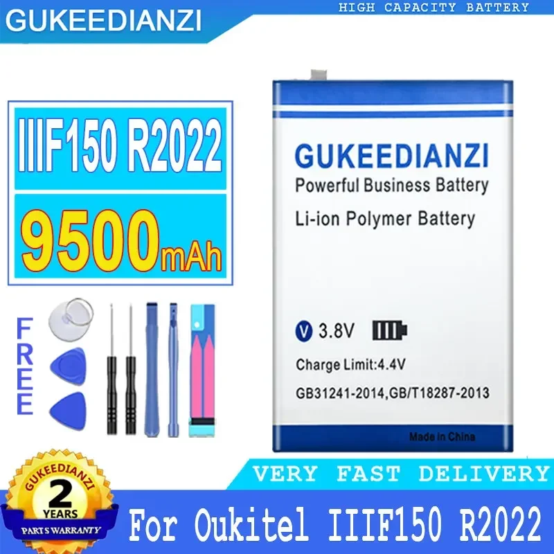 GUKEEDIANZI Replacement Battery, B2021 IIIF150 R2022, 9100mAh/9500mAh for OUKITEL B2021/IIIF150 R2022