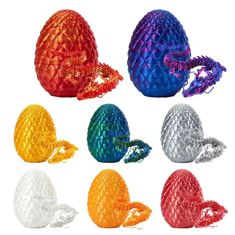 3D Printed Gem Dragon Crystal Fidget Toy uovo di drago articolato girevole regalo ideale per bambini con ADHD perfetto per i compleanni