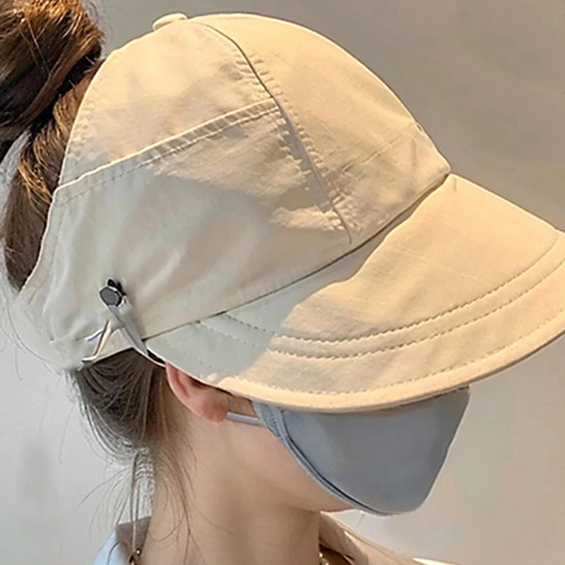 Can Hang Masks Quick-drying Thin Can Tie Ponytails In Summer Sun Protection Hat