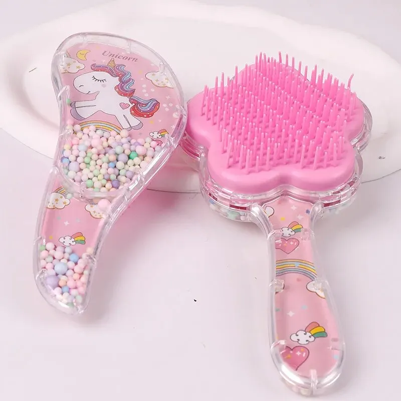 2pcs Multifunctional Airbag Comb, Cartoon Cute Rainbow Pony Air Cushion Comb, Massage Comb, Hair Straightening Comb