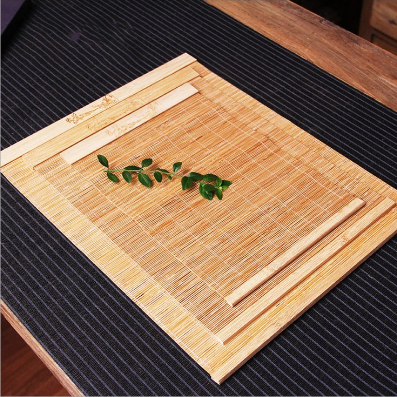 Natural Bamboo Table Runner Placemat Japanese Style Tea Mats Heat Pad Coaster for Home Cafe Restaurant Decoration
