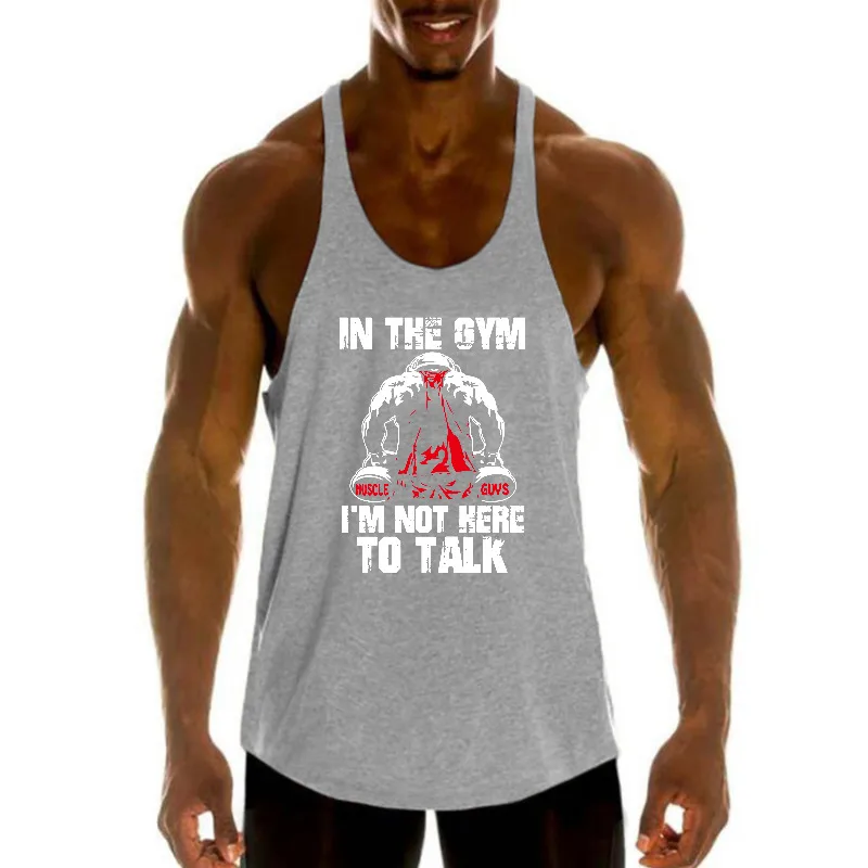 Summer Mens Running Vests Cotton Y-Back Gym Stringer Tank Tops Bodybuilding Sleeveless Shirt Muscle Workout Fitness Singlets