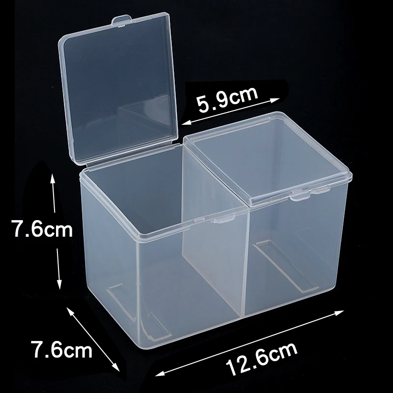 1pc Nail Storage Box Double Grille Dust Proof Belt Cover Cotton Sheet Napkin Storage Box Nail Accessories Finishing