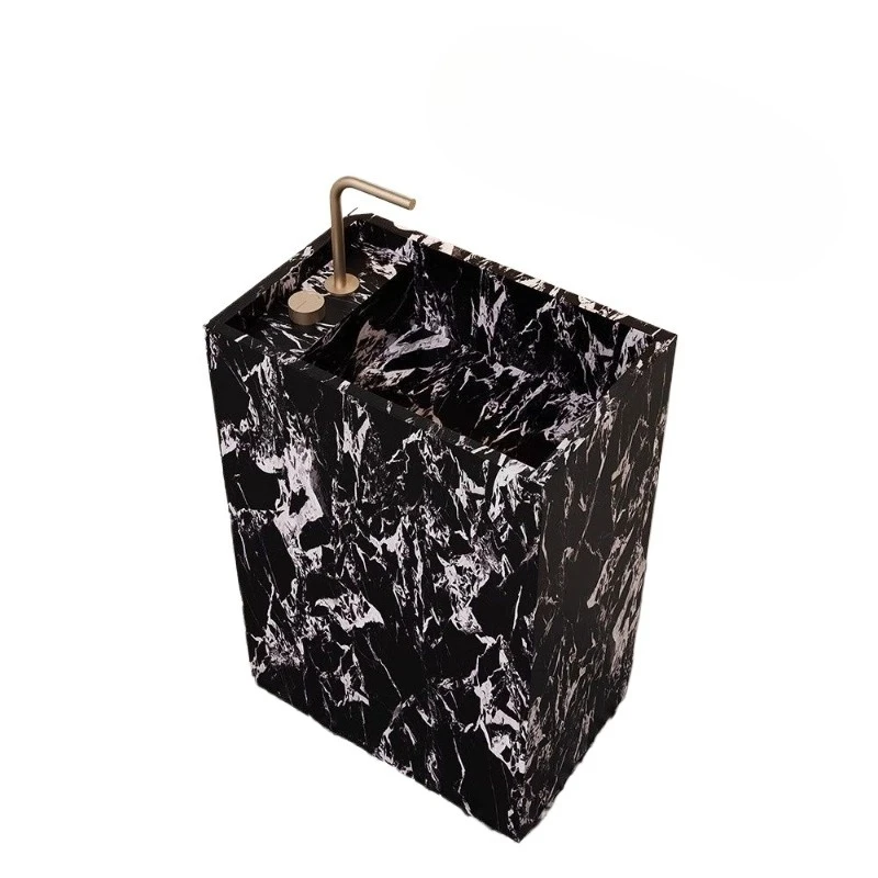 

Hotel floor column basin B & B wind rock slab integrated simple bathroom washbasin