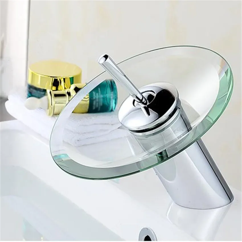 All Copper/Stainless Steel Basin Faucet Ceramic Valve Core Hot/Cold Glass Faucets Creative Deck Mounted Home Bathroom Faucet