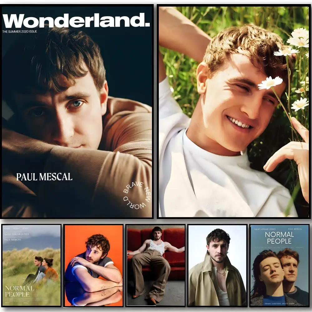 Charming Talented Irish Actor P-Paul M-Mescal Poster HD art sticky wall waterproof home bedroom bar aesthetic decoration