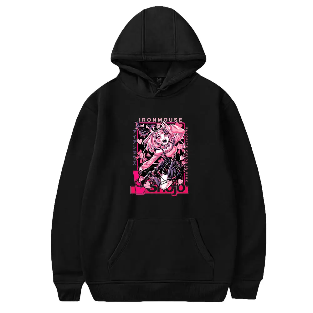 2023 Anime Hololive VTuber Ironmouse Hoodie Men Long Sleeve Sweatshirt Women Pullover Harajuku Streetwear Casual Style Clothes