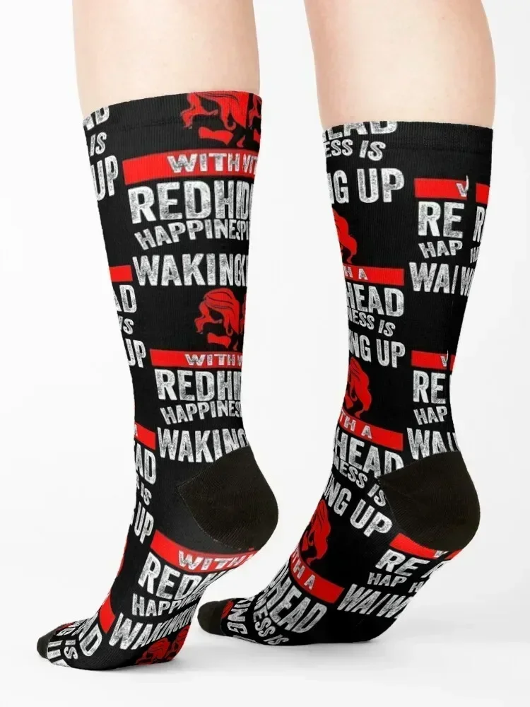 Happiness is waking up with a redhead Socks Heating sock Sports gift man Socks For Men Women's