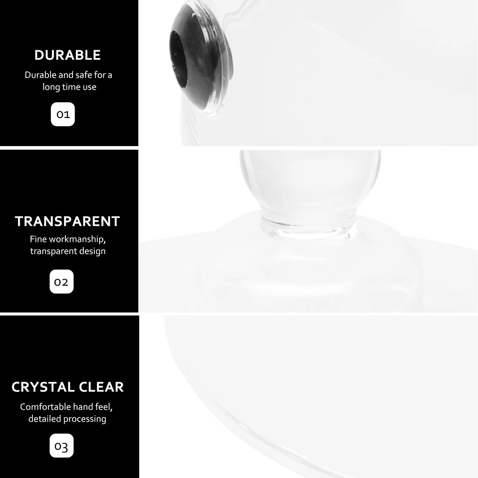 

1Pcs Glass Bread Cake Cover Transparent Dessert Cloche Food Protective Display Dome Snack Kitchen Lid Glass Food Cover