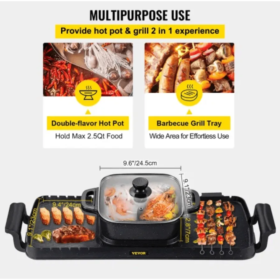 

Multifunctional Teppanyaki Grill Pot With Dual Temp Control