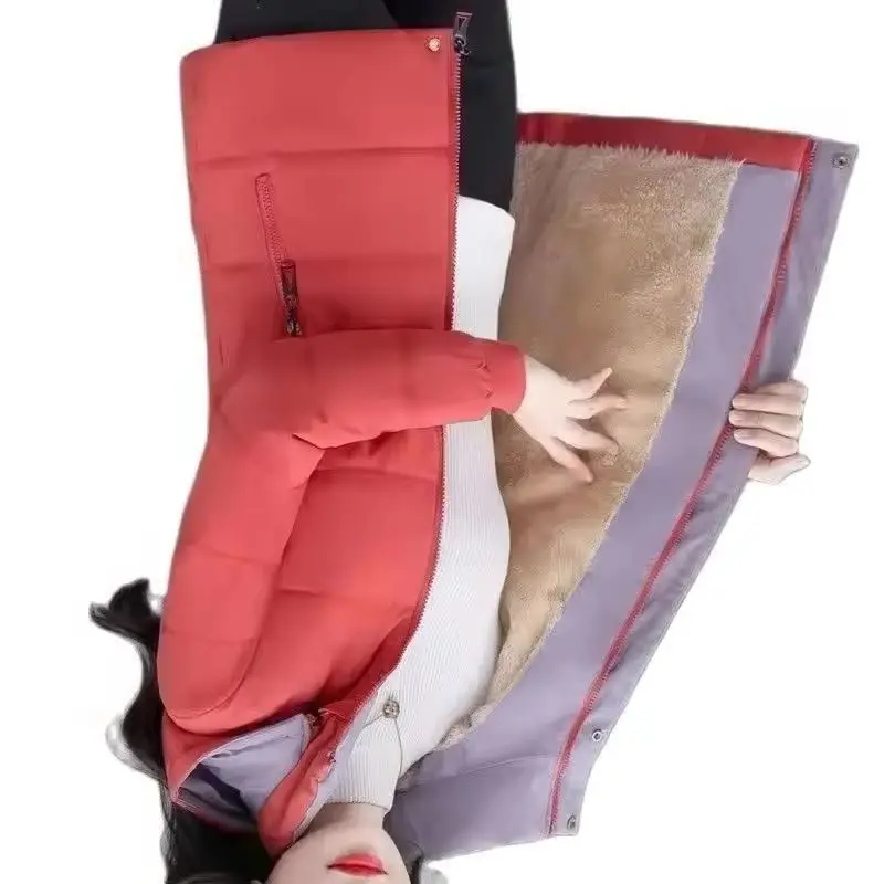 

Съемные парки с капюшоном, ветрозащитная куртка, женская зимняя плюшевая утепленная теплая короткая хлопковая куртка высокого класса, женские повседневные женские топы