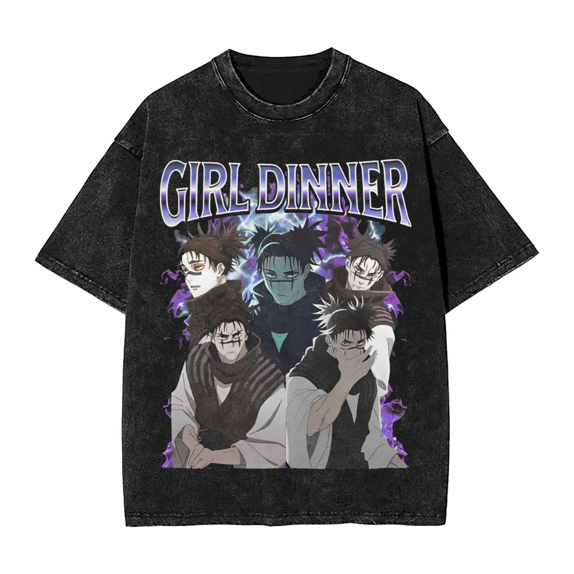 Summer Jujutsu Kaisen Choso Anime Washed T Shirt Merch Oversize T-Shirts for Men Women Summer Short Sleeve Tee Clothing