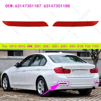 Para BMW 2012-2016 320i 328i 335i 428i 435i, Hybrid 3 (F30 F32 F33) Reflector de parachoques trasero Luz de advertencia 63147301187 63147301188