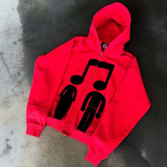 Casual Hoodie Sweatirt ex Hip Hop Music Print Loose Fit Versatile Top Coat for Men And Women Couples Sle