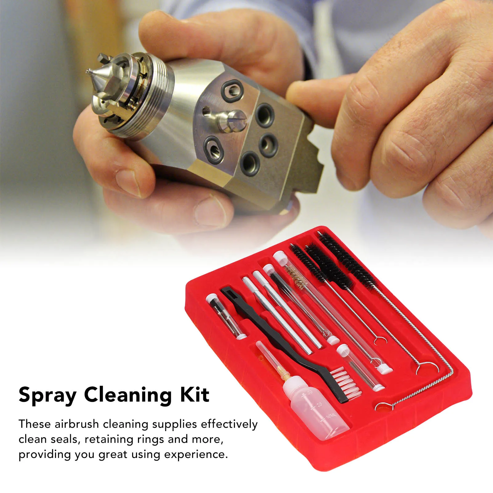 Airbrush Cleaning Tool Effective Clean  Exquisite Workmanship Practical Spray Cleaning Kit Functional for Gravity Sprayer