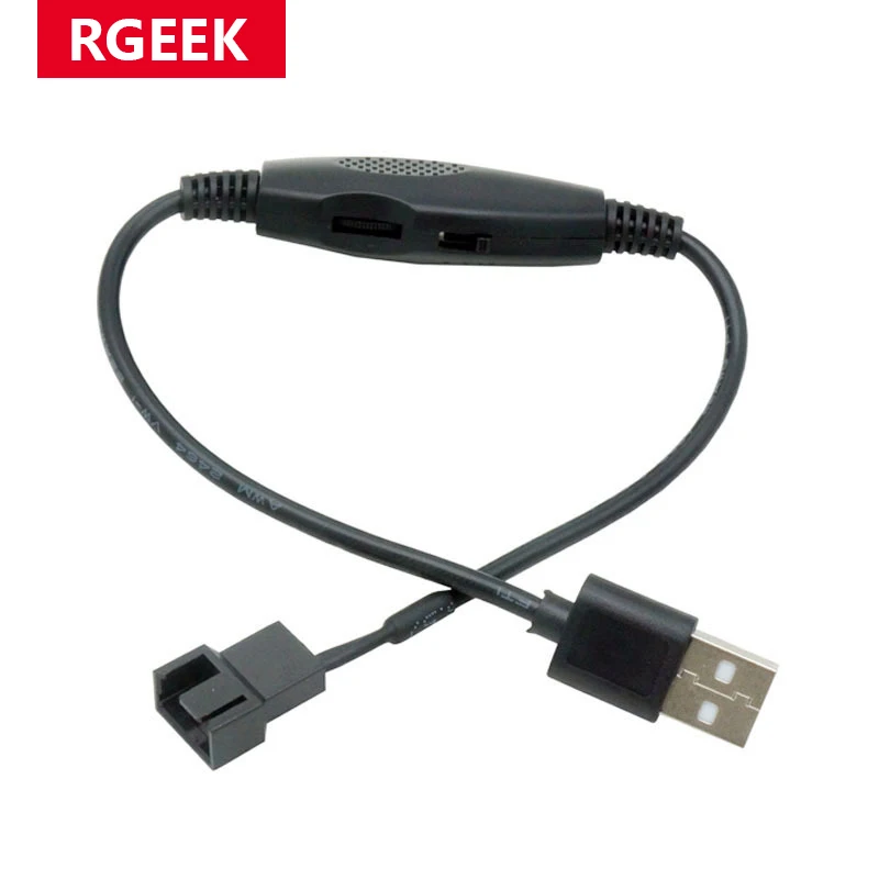 USB to 4Pin 5V USB Sleeved Fan USB2.0 to 4Pin Case Fan Adapter Connector Cable Speed Regulation Power Adapter Cable Replacement