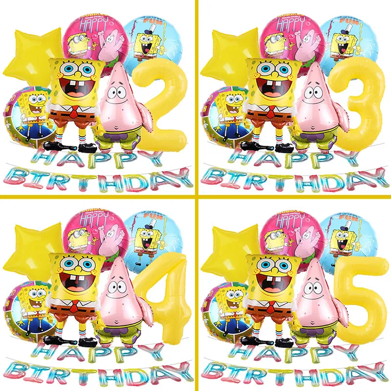 SpongeBob Patrick Star Geburtstag Party Dekoration Aluminium Folie Ballon Kinder Geburtstag Hintergrund Baby Dusche Geschenk