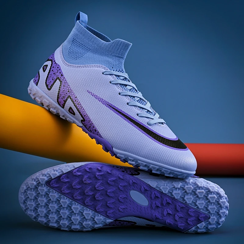 

New Men Cleats Grass Soccer Shoes TF/FG Futsal Indoor Sport Training Football Boots Ankle Kids Match Hot-selling High-quality
